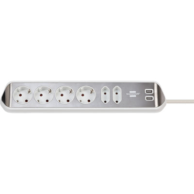 Brennenstuhl Estilo Eckstop Kontakt 4mal mit USB-Ladefunktion