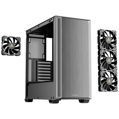 Antec p7 s Midi-Tower-Gehäuse (Schwarz Silber | 2x USB-A | 1x USB-C)