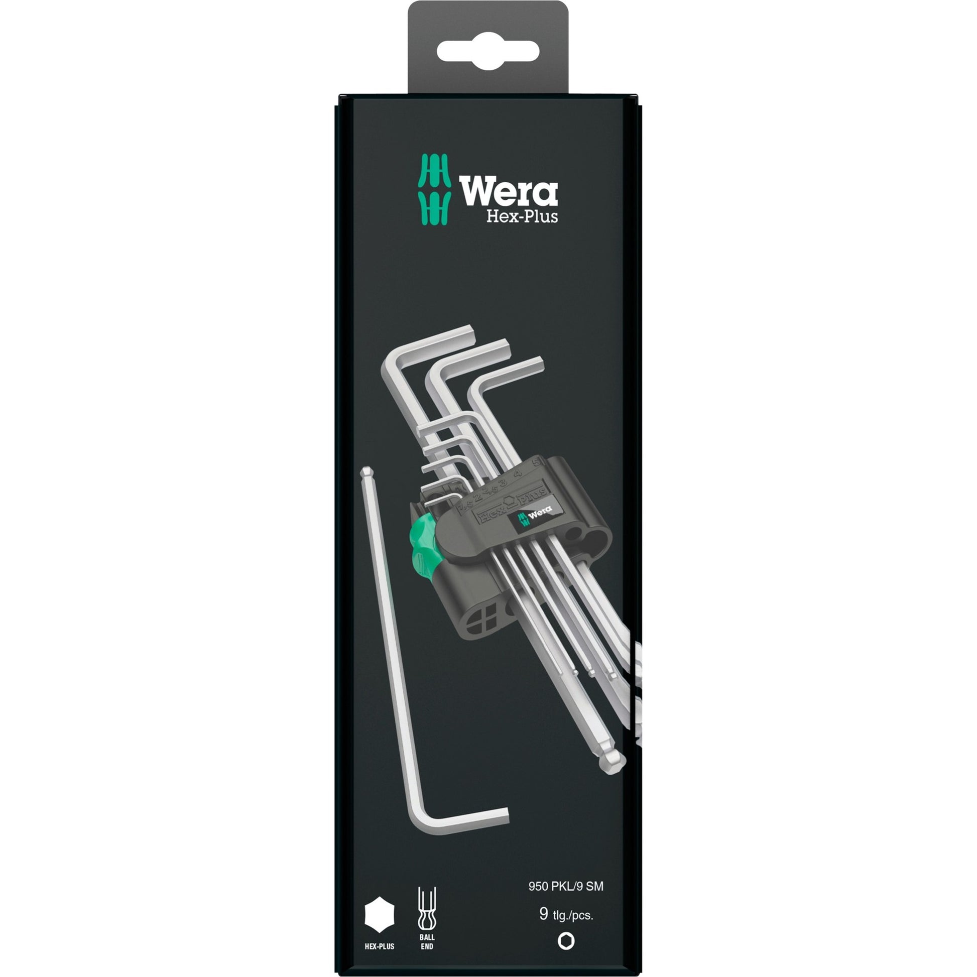 Waa 950 9 Hex-plus 1 SB Stiftschlüssel Set, Metrik, weit