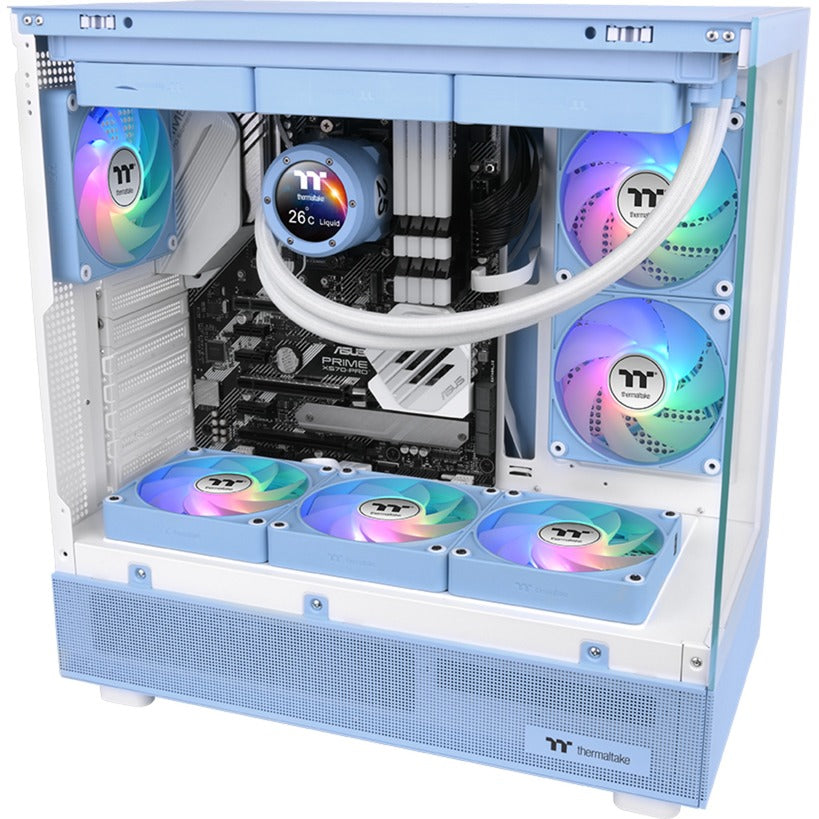 Thermaltake CT120 EX Reverse Argb Sync PC-Lüfter Hydrangea Blue (3-Lüfter-Pack) Gehäuselüfter (Hellblau, 3 Stück, 120 x 120 x 25 mm, PWM)
