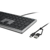 Kensington KB515 EQ USB-C USB-A kabelgebundene Tastatur (grau, US-internationales Layout (QWERTY), Scherenschalter, 100 %)