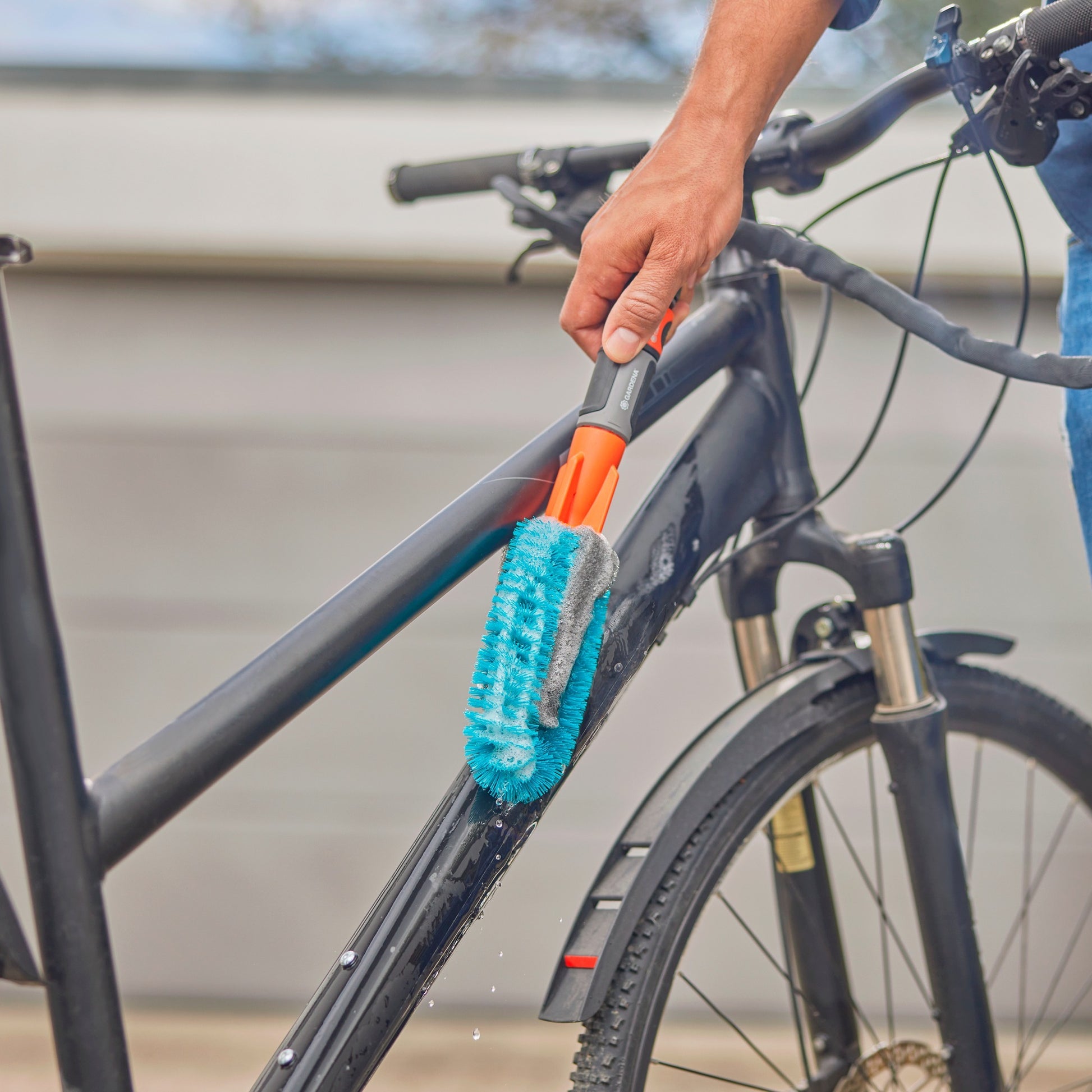 Gardena Cleansystem Fietswasset, mit Fahrradbürste, Schlauch e