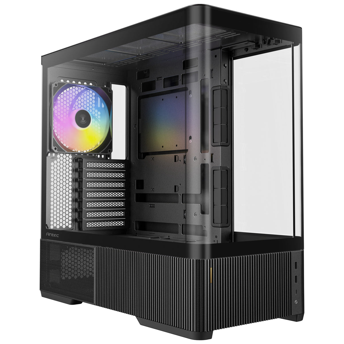 Antec C6 Curve Argb Midi-Tower-Gehäuse (schwarz | 2x USB-A | 1x USB-C | gehärtetes Glas)