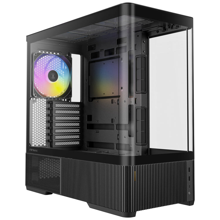 Antec C6 Curve Argb Midi-Tower-Gehäuse (schwarz | 2x USB-A | 1x USB-C | gehärtetes Glas)