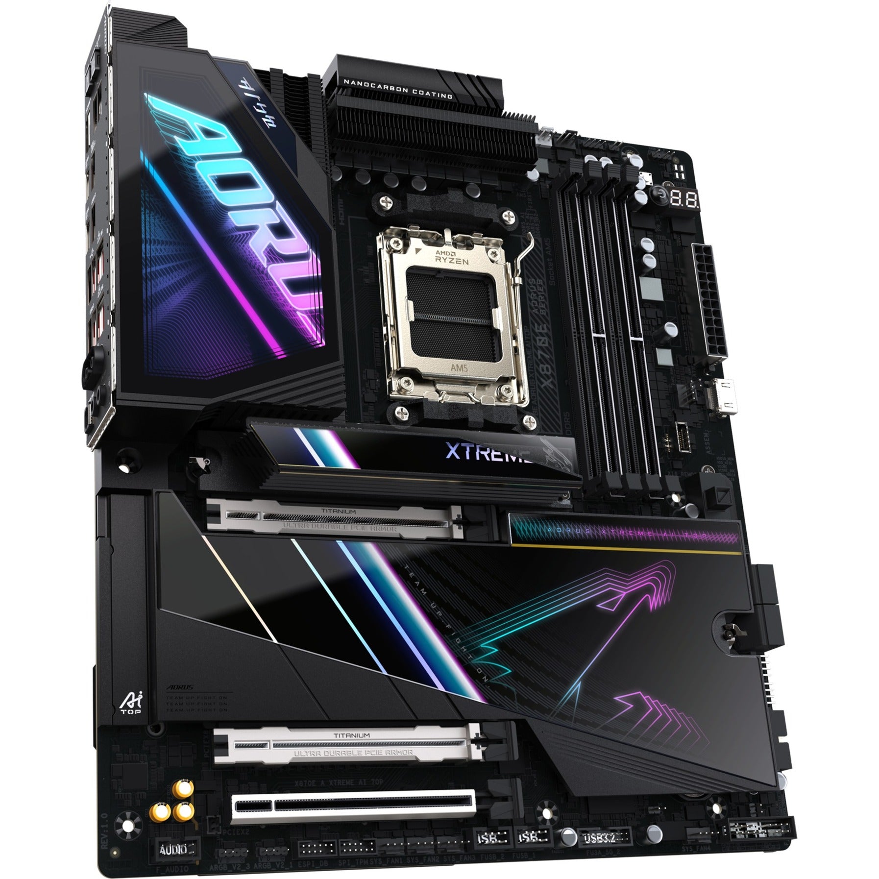 Gigabyte x870e a xtreme AI Top Sockel AM5 Mainboard (schwarz, RAID, 2x 10 GB-LAN, WLAN, BT, Sound, E-ATX)