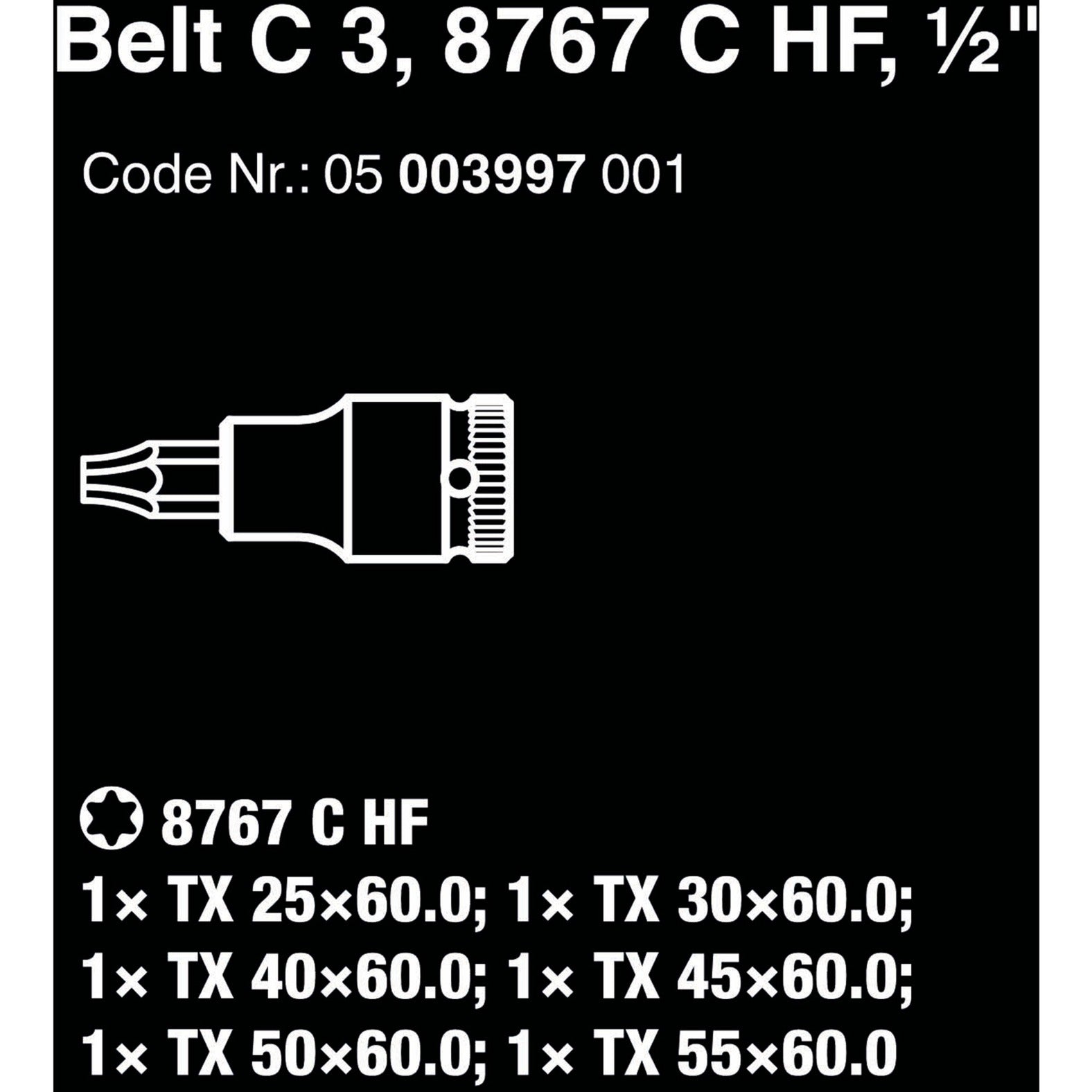 Waa Belt C 3 Zyklop Cap Set, 1 2