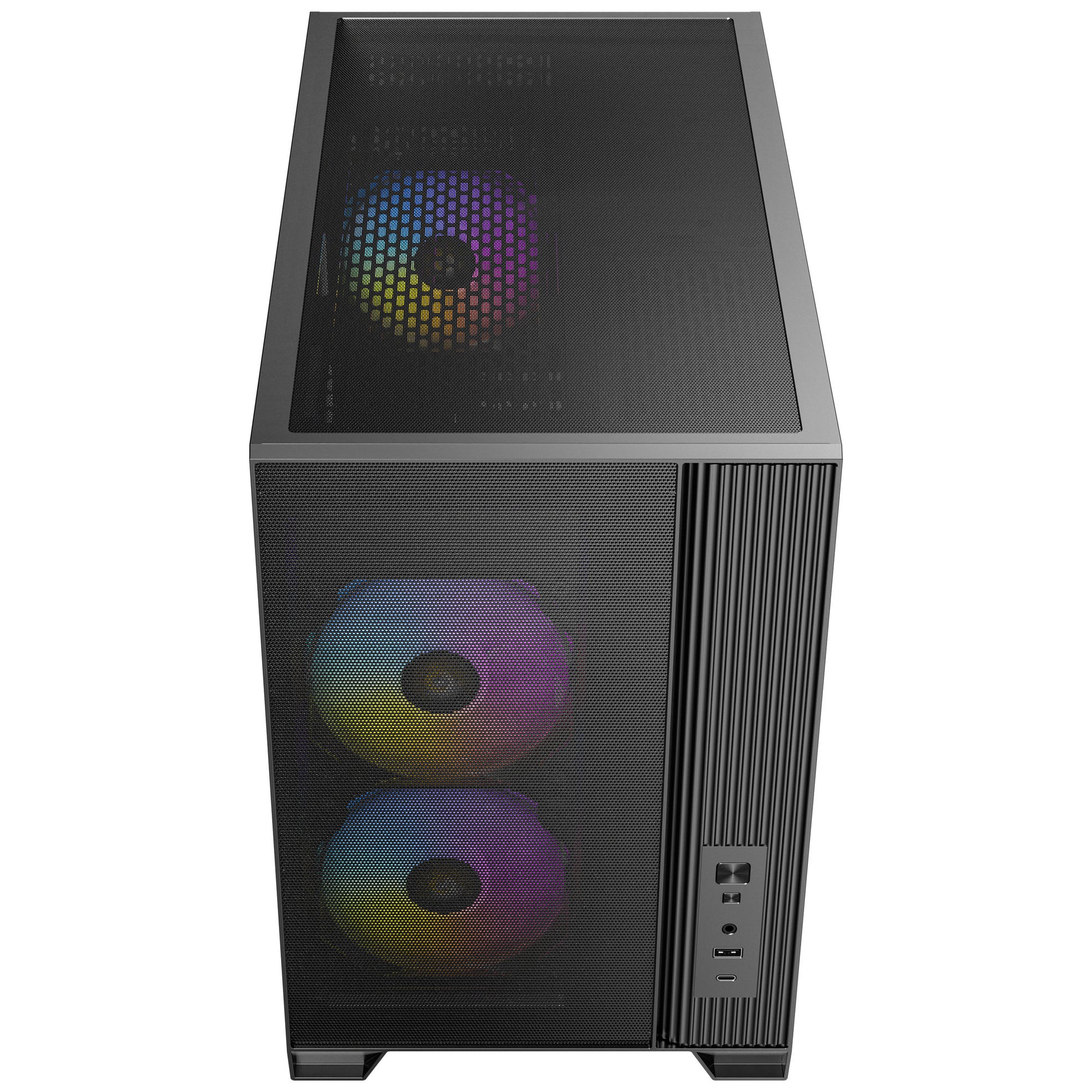 Antec Flux M Mini-Tower-Gehäuse (schwarz | 1x USB-A | 1x USB-C | gehärtetes Glas)
