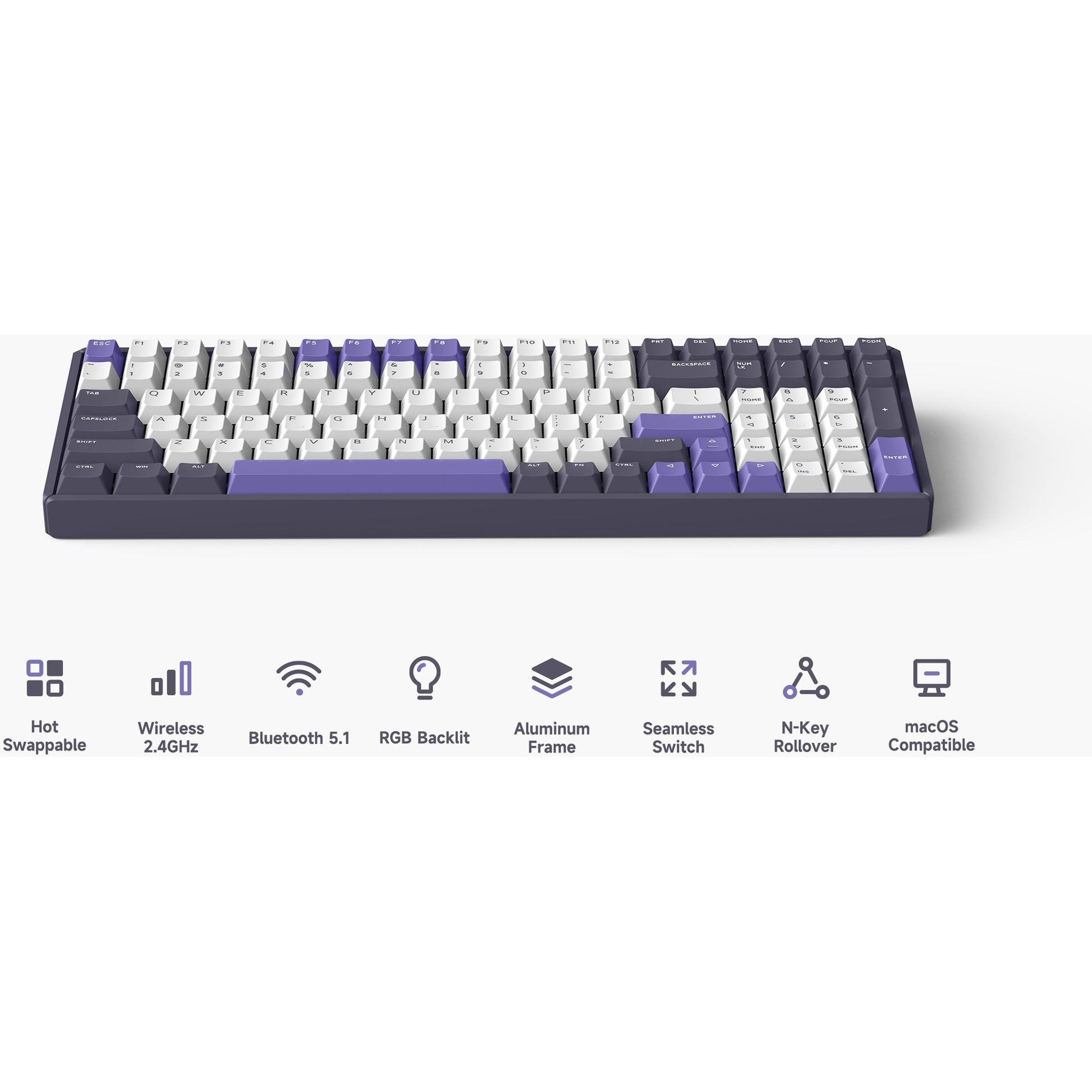 Iqunix F97 Lavandin Wireless mechanischer Tastatur