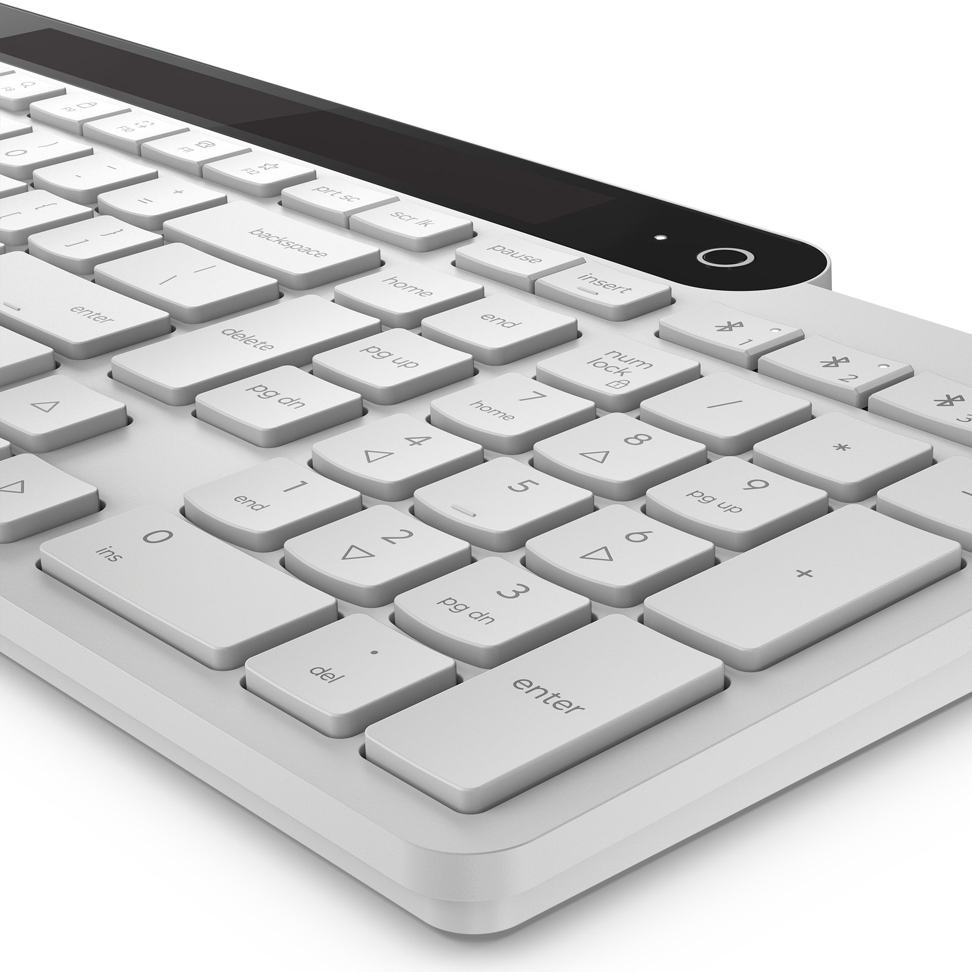 Lenovo 800 selbstladende Bluetooth-Tastatur (weiß, US-Layout (QWERTY), Stößel, 100 %, Stößelschalter, Bluetooth 5.1, USB-C)