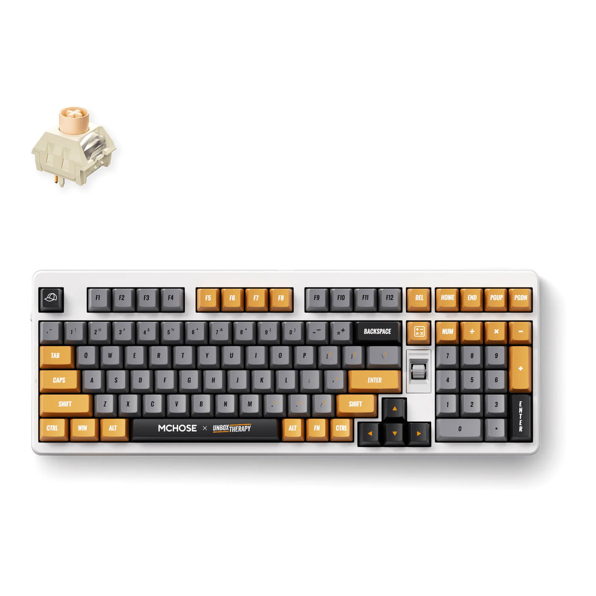 Mchose x Unbox Therapy – UT98 mechanische Tastatur, Tastatur (Retro Therapy, Icy Creamsicle Switch, 98 %, RGB, Hot Swap, 2,4 GHz USB-C Bluetooth)