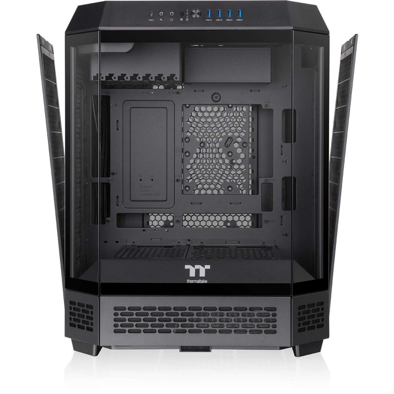 Thermaltake The Tower 600 Midi-Tower-Gehäuse (schwarz | 4x USB-A | 1x USB-C | gehärtetes Glas)