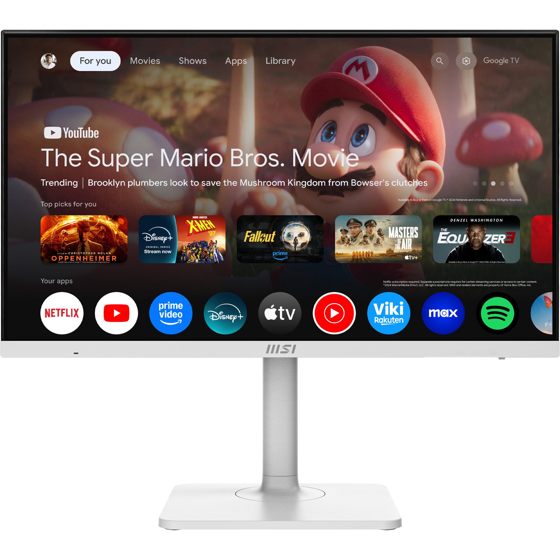 MSI Modern MD272UPSW 27 4K UHD Monitor (Weiß, HDMI, DisplayPort, 2x USB-A, USB-C, Wi-Fi 5, BT, RJ-45)