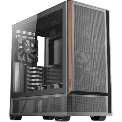 Antec p30 Air Midi-Tower-Gehäuse (schwarze Holzfarbe | 2x USB-A | 1x USB-C | gehärtetes Glas)