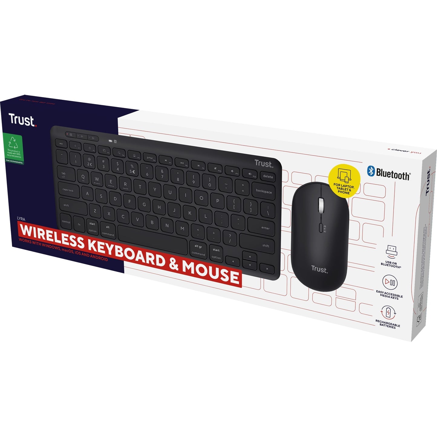 Vertrauen Sie Lyra Multi-Gerät drahtloser Tastaturmaus