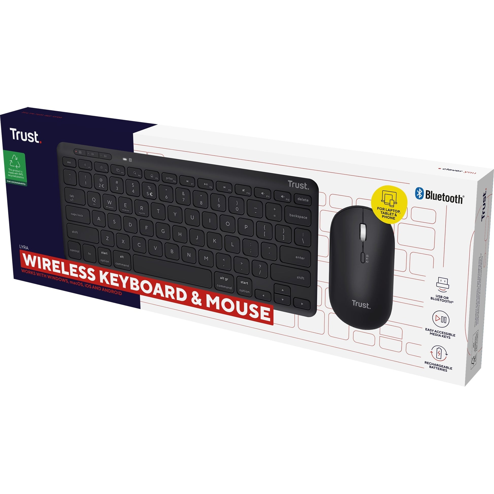 Vertrauen Sie Lyra Multi-Gerät drahtloser Tastaturmaus