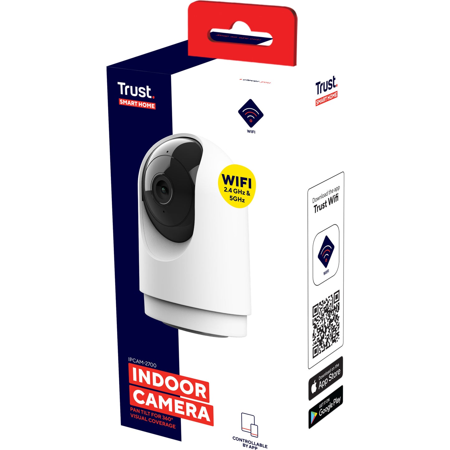 Trust ipcam-2700 360°-Sicherheitskamera (weiß, 2,4 oder 5 GHz WLAN)