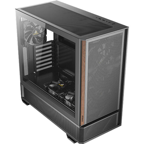 Antec p30 Air Midi-Tower-Gehäuse (schwarze Holzfarbe | 2x USB-A | 1x USB-C | gehärtetes Glas)