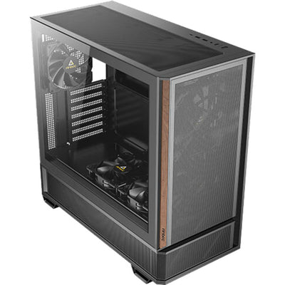 Antec p30 Air Midi-Tower-Gehäuse (schwarze Holzfarbe | 2x USB-A | 1x USB-C | gehärtetes Glas)