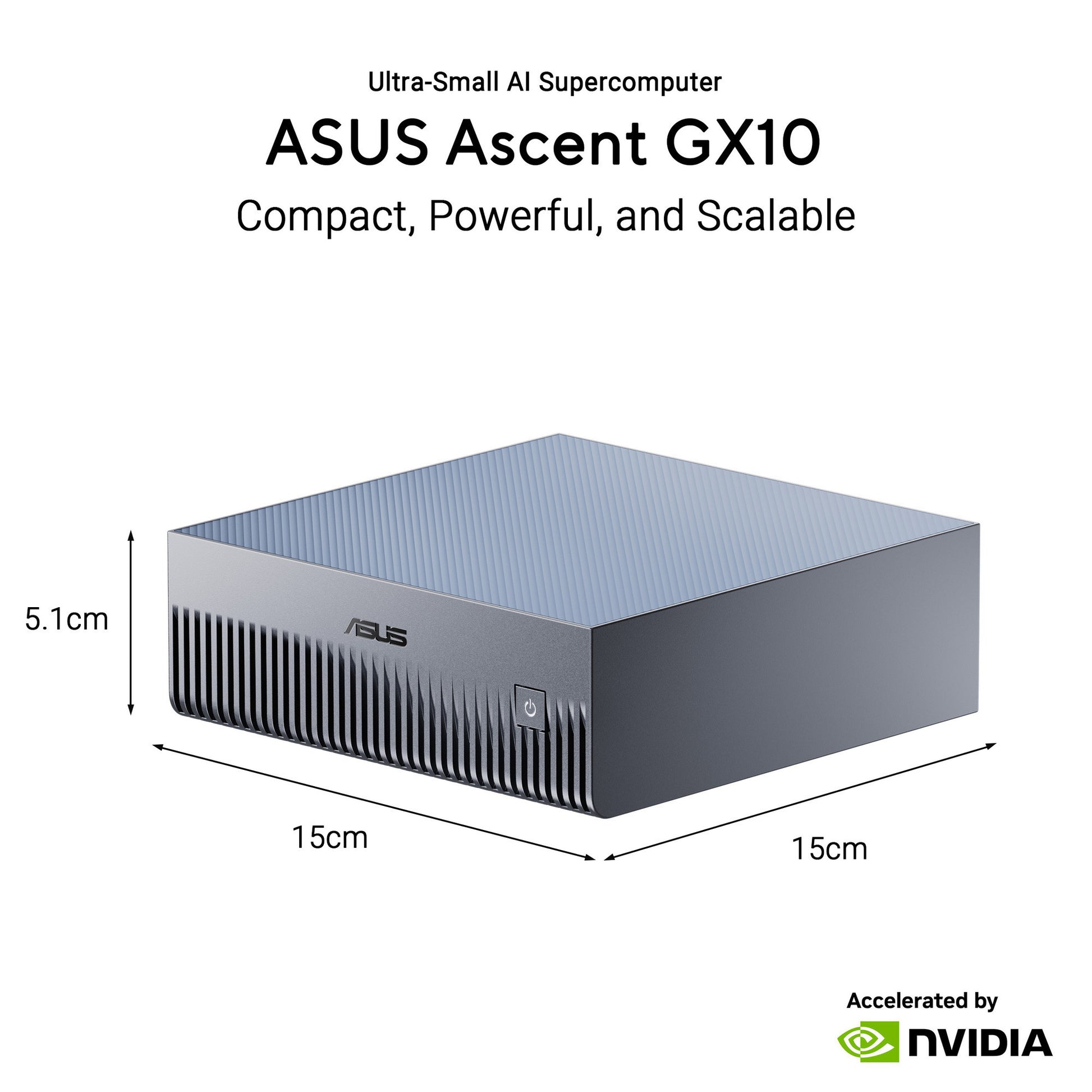Asus Ascent GX10 Arm V9.2-A 128 2 Mini-PC (Dunkelgrau | NVIDIA GB10 Grace Blackwell | DGX Spark | NVLINK-C2C | 128 GB | 2 TB SSD)