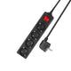 Act Socket mit Switch, 4 Sockets, 2 m, schwarz
