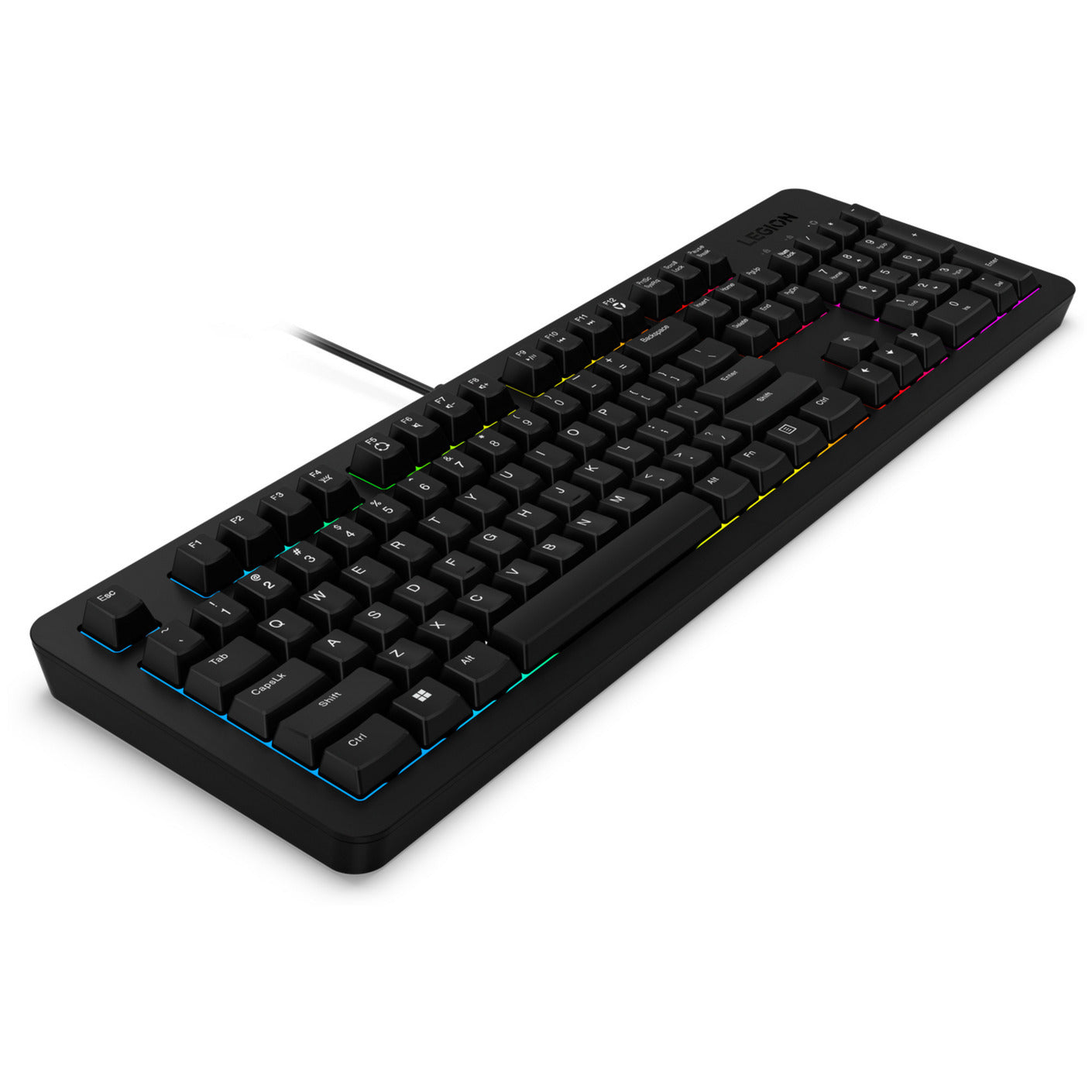 Lenovo Legion K310 RGB-Gaming-Tastatur (schwarz, US-Layout (QWERTY), Membran, 100 %, Membranschalter, RGB, USB)