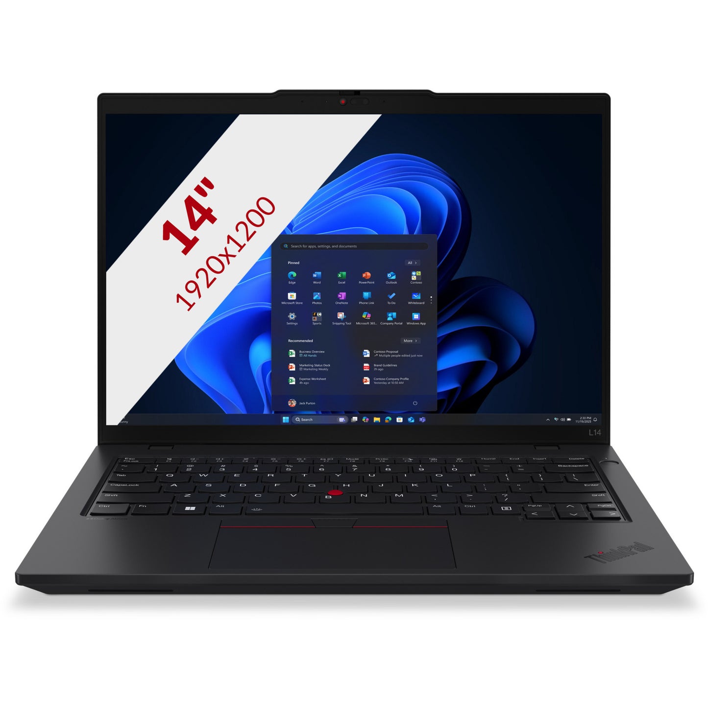 Lenovo thinkpad l14 gen 6 (21s6002dmh) 14 Laptop (schwarz | Core Ultra 7 255u | Intel® Grafik | 16 GB | 512 GB SSD)