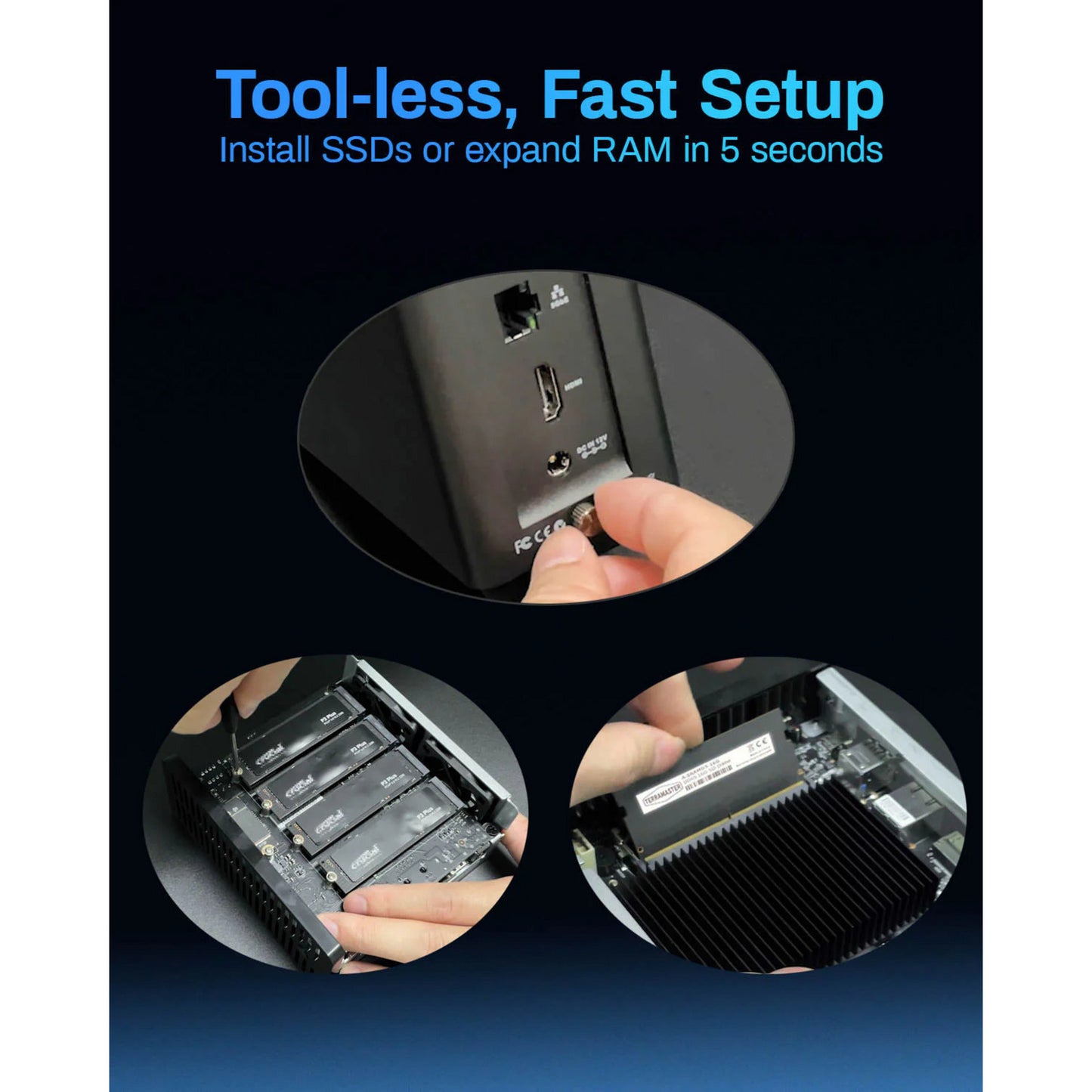 Terramaster f4 SSD NAS (schwarz, 1x 5GBE, HDMI, USB)