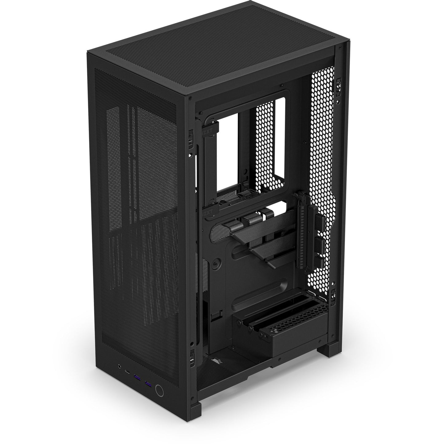 Nzxt h2 flow Mini-Tower-Gehäuse (schwarz | 2x USB-A | 1x USB-C | gehärtetes Glas)