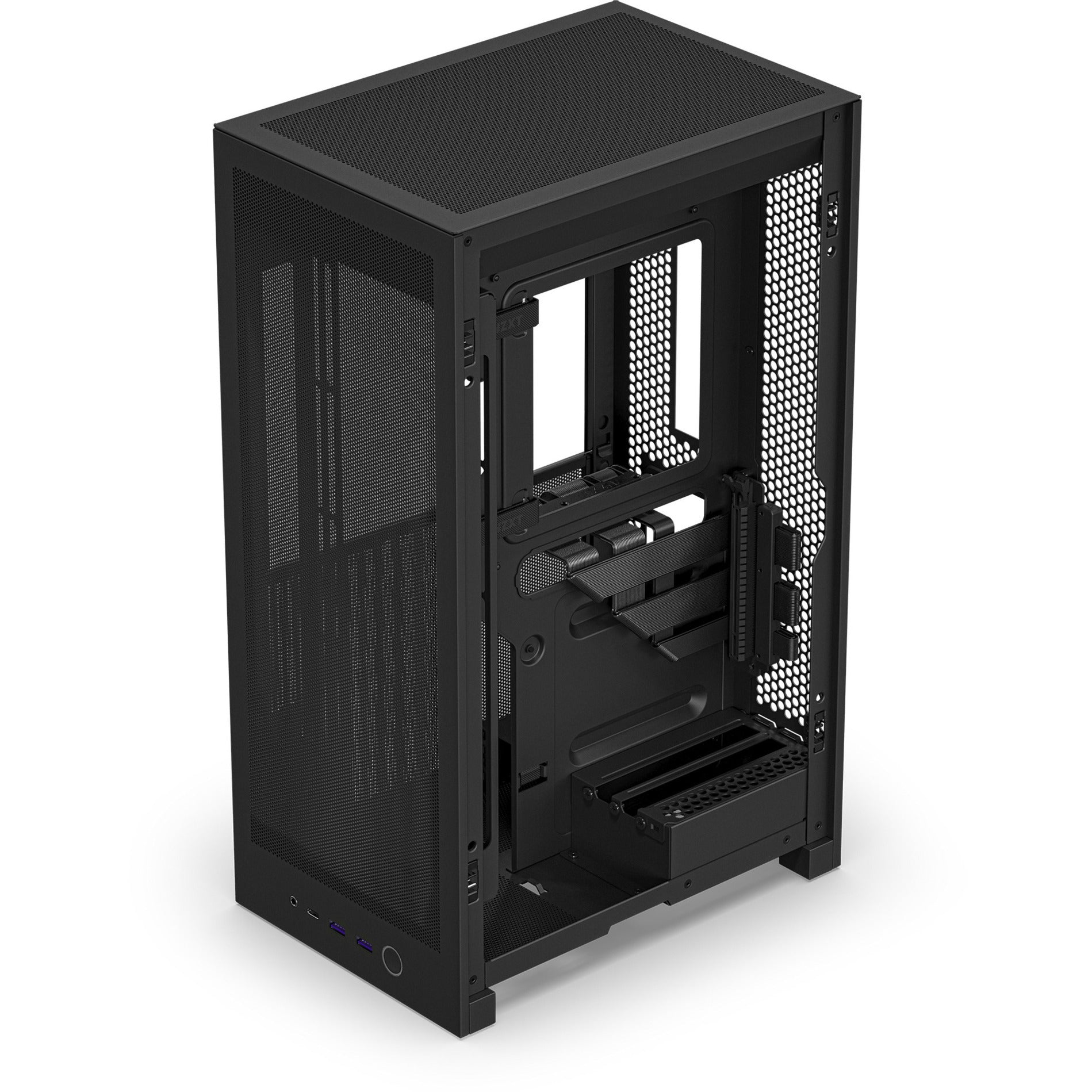 Nzxt h2 flow Mini-Tower-Gehäuse (schwarz | 2x USB-A | 1x USB-C | gehärtetes Glas)