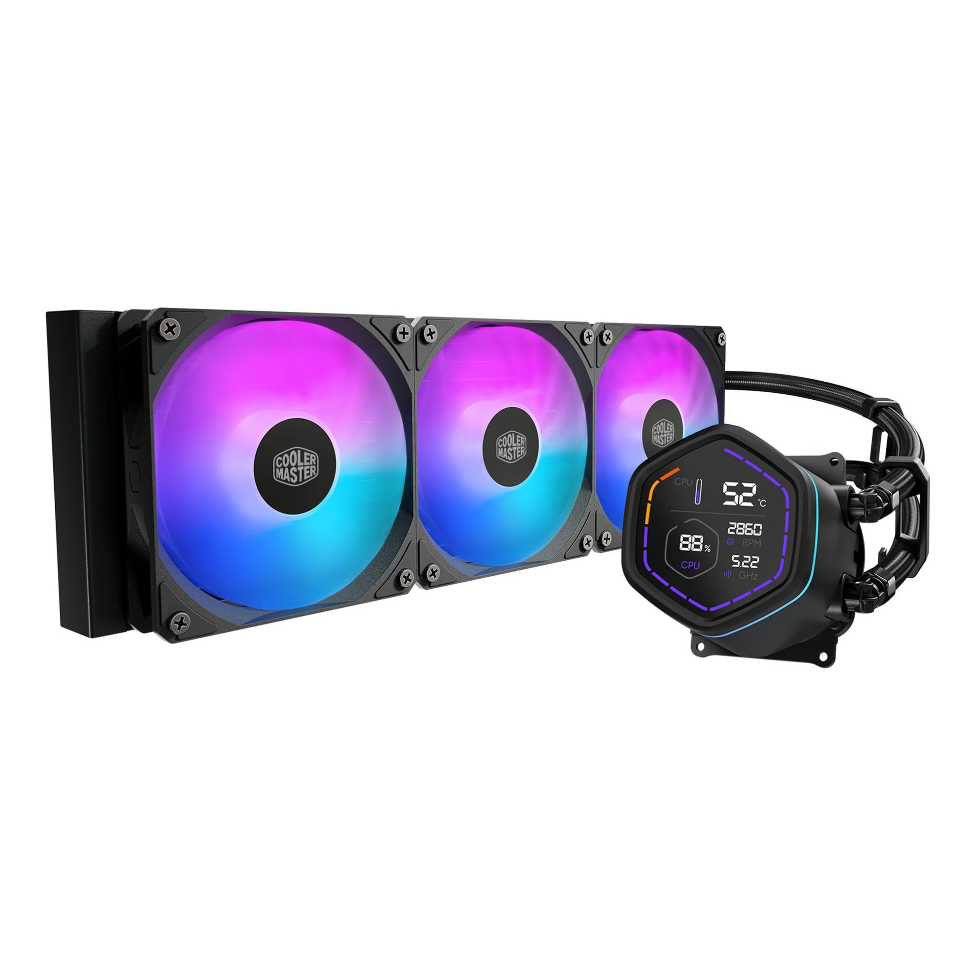 Cooler Master MasterLiquid Core Nex Digital 360 Schwarz Wasserkühlung (Schwarz, Argb)