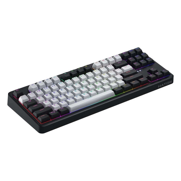 Hator Rockfall 3 TKL Wireless, Gaming-Tastatur (Schwarz, US-Layout, RGB, PBT-Tastenkappen, Hot Swap, 2,4 GHz Bluetooth USB-C)