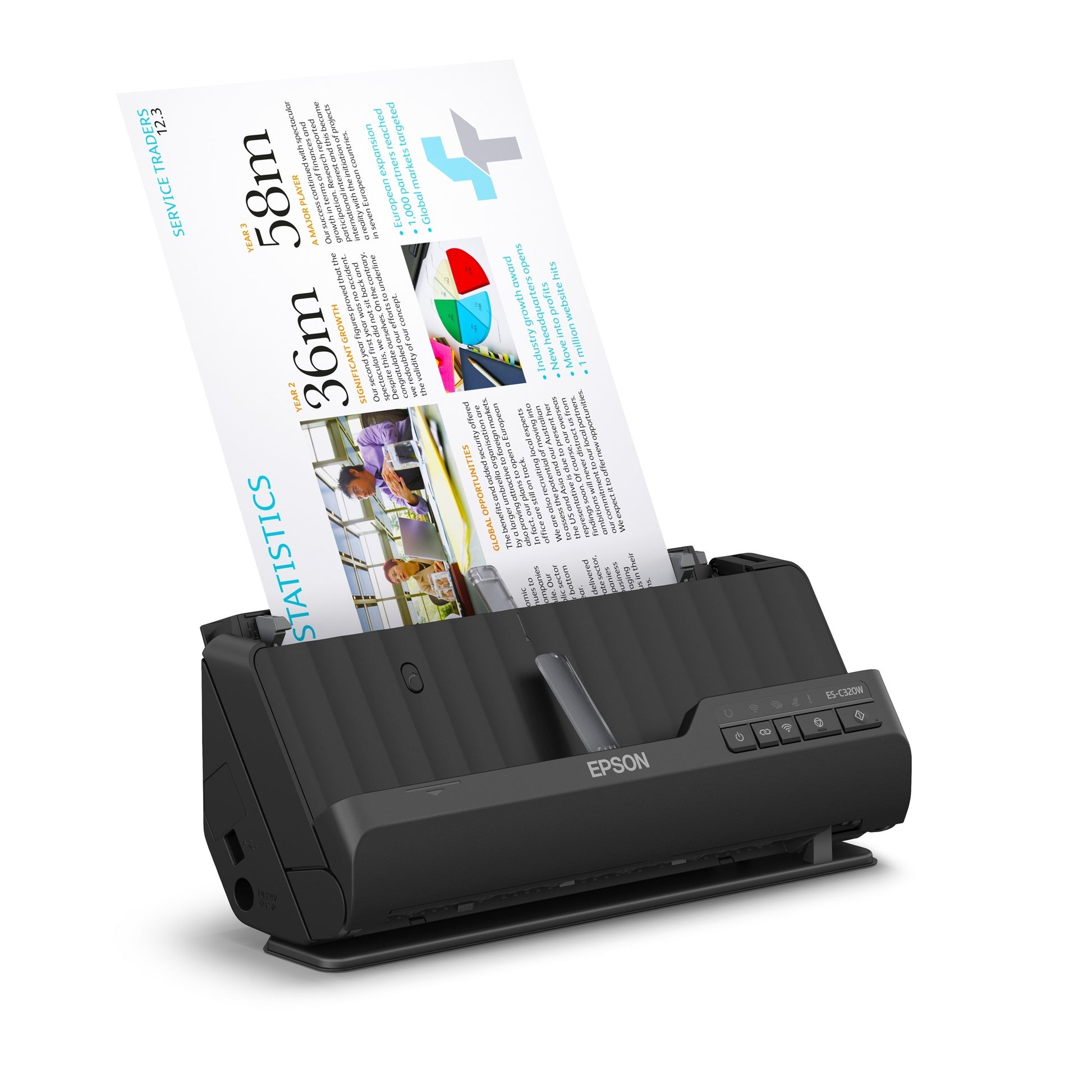 EPSON ES-C320W Compact A4-Dokumentscanner mit Wi-Fi-Con
