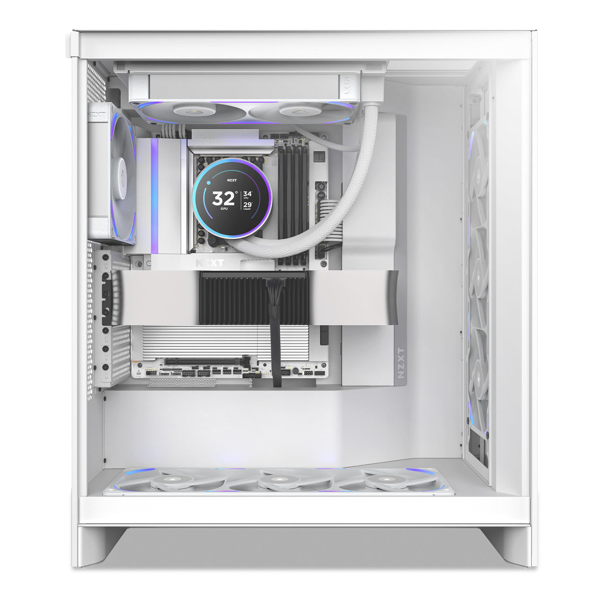 Nzxt f240x RGB-Gehäuselüfter (weiß, 2 Stück, 240 x 120 x 30 mm, PWM)