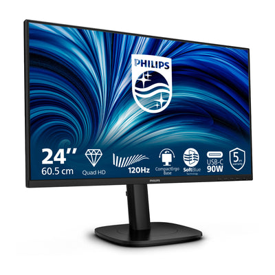 Philips 24b2u3601 00 23,8 Monitor (schwarz, HDMI, Display-Port, USB-C, LAN, Audio, 120 Hz)