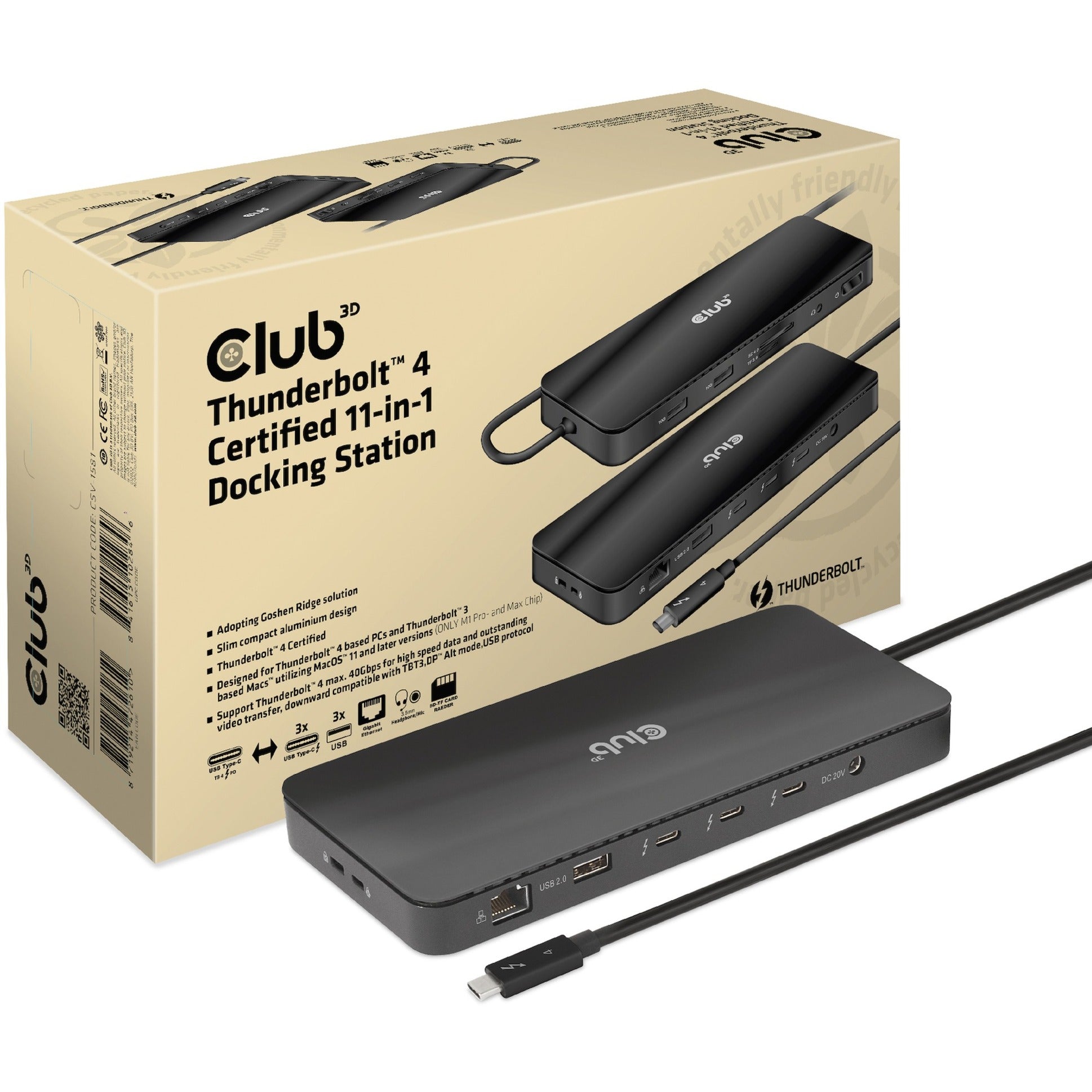 Club 3d Thunderbolt 4 zertifiziert 11-in-1-Dockingstation