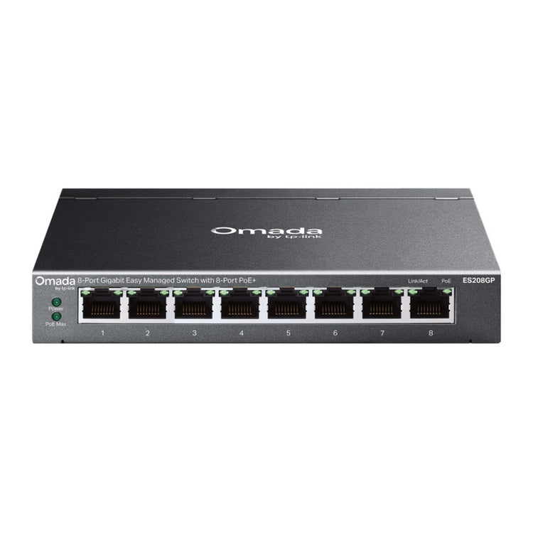 Tp-Link Omada ES208GP 8-Port-Gigabit-Easy-Managed-Switch (schwarz, 8x PoE+)