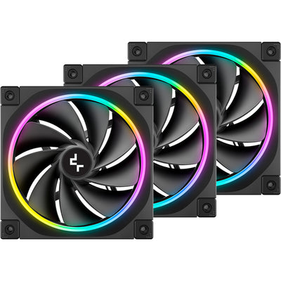 Deepcool FL12R RGB Gehäuselüfter (schwarz, 3 Stück, 120 x 120 x 25 mm, PWM)