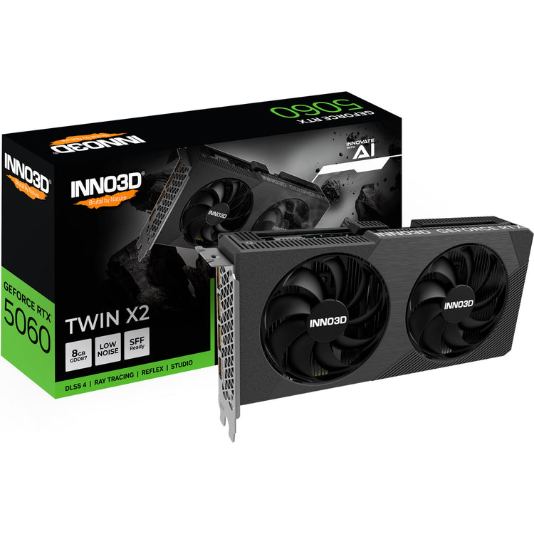 Inno3D GeForce RTX 5060 Twin x2 8GB Grafikkarte (DLSS 4, 3x Display Port, 1x HDMI 2.1)