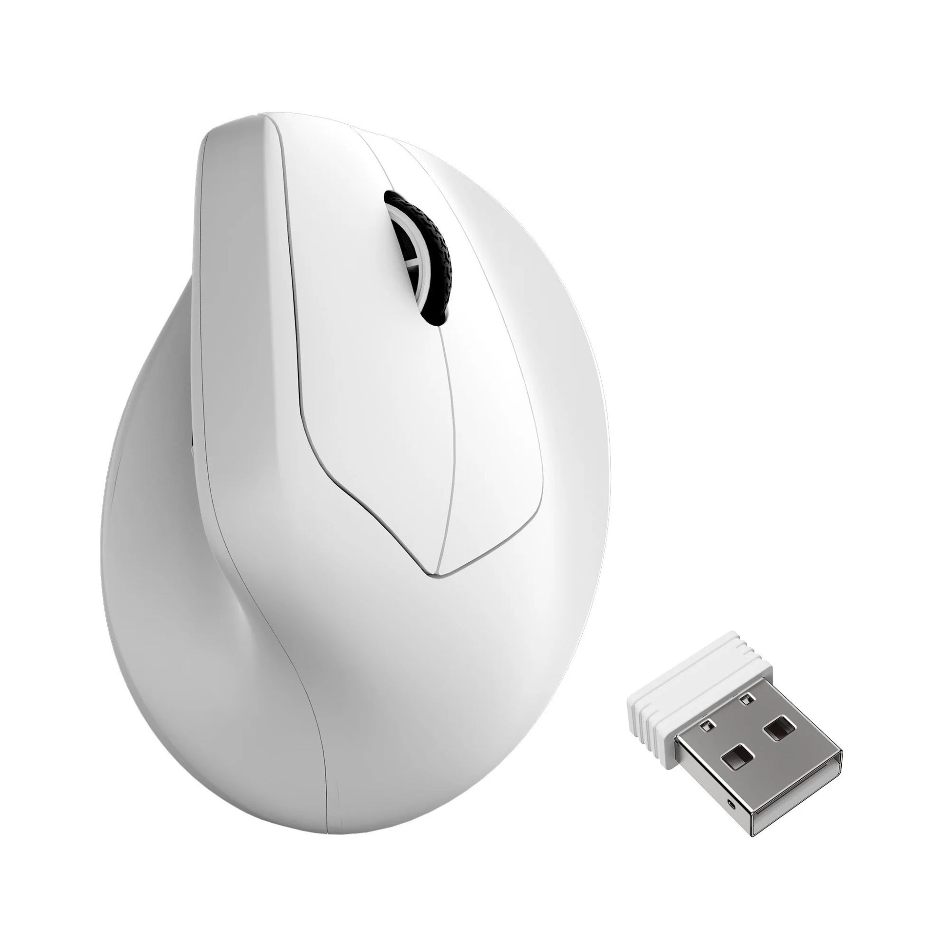 Keychron m5 kabellose ergonomische Maus (weiß, 100 bis 30.000 dpi, 8000 Hz, 2,4 GHz Bluetooth USB)