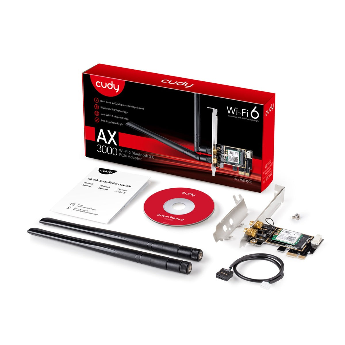 Cudy Ax3000 Wi-Fi 6 Bluetooth PCi-E-Adapter