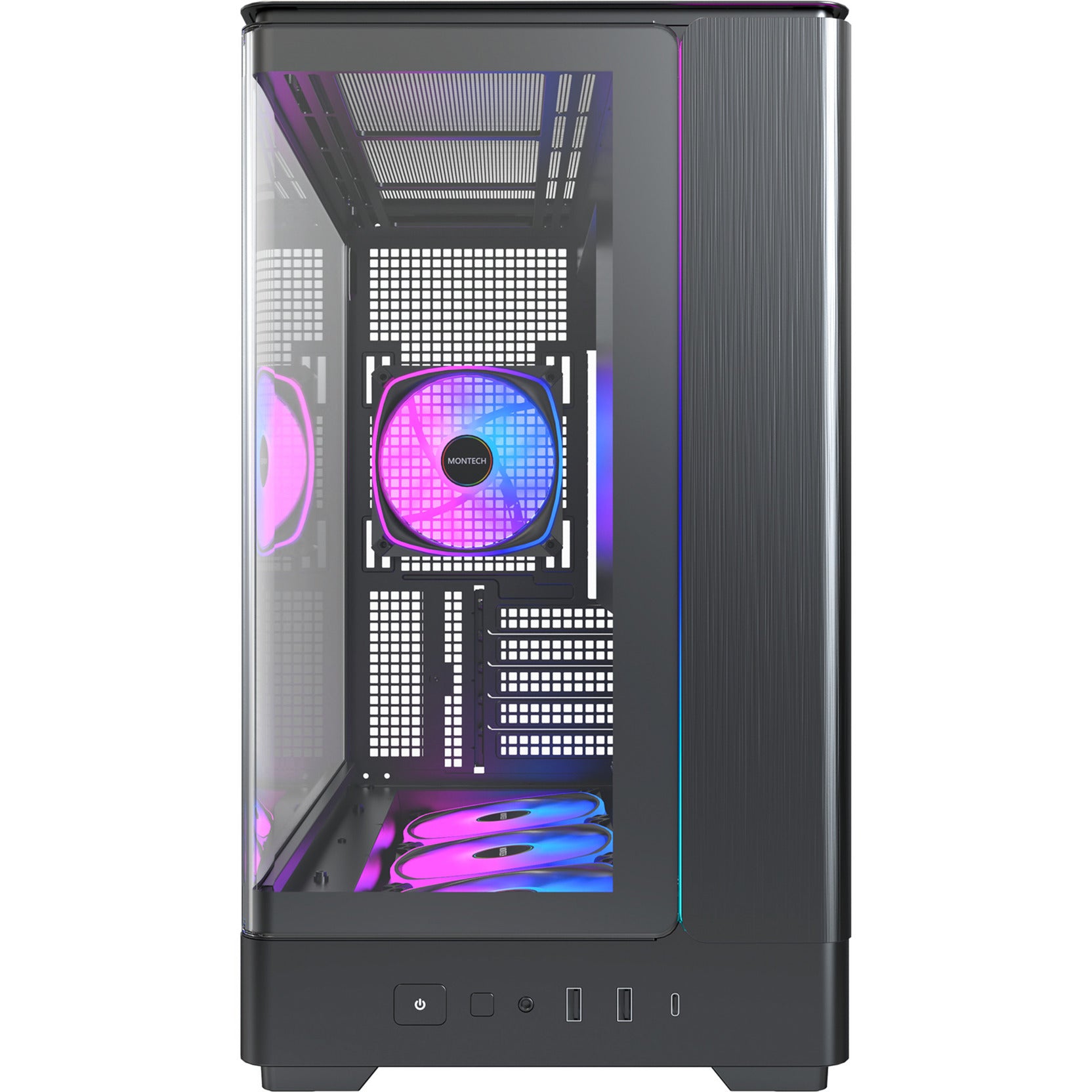 Montech King 15 Pro Midi-Tower-Gehäuse (schwarz | 2x USB-A | 1x USB-C | RGB | Fenster)