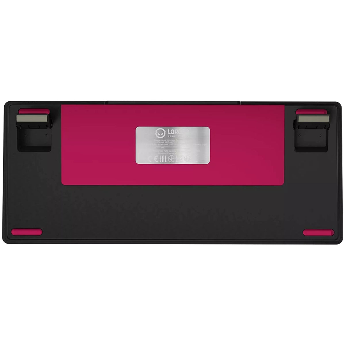 Lorgar kbp7075w, Gaming-Tastatur (schwarz, US-Layout, logar toxic purple, 75 %, RGB, Hot-Swap-fähig, PBT Double-Shot, Bluetooth 2,4 GHz USB)