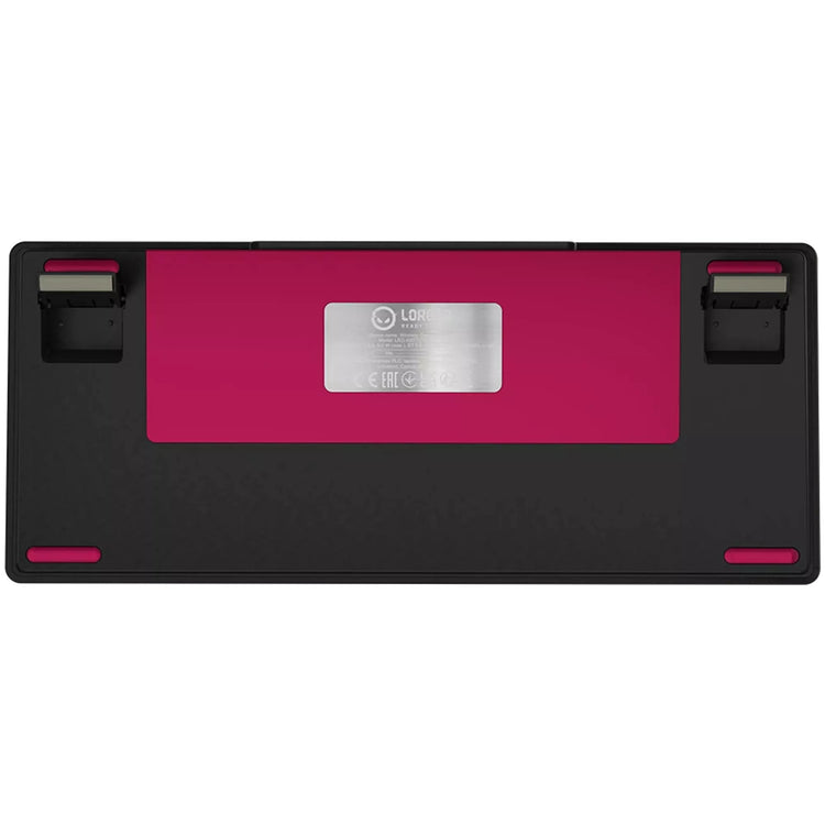 Lorgar kbp7075w, Gaming-Tastatur (schwarz, US-Layout, logar toxic purple, 75 %, RGB, Hot-Swap-fähig, PBT Double-Shot, Bluetooth 2,4 GHz USB)