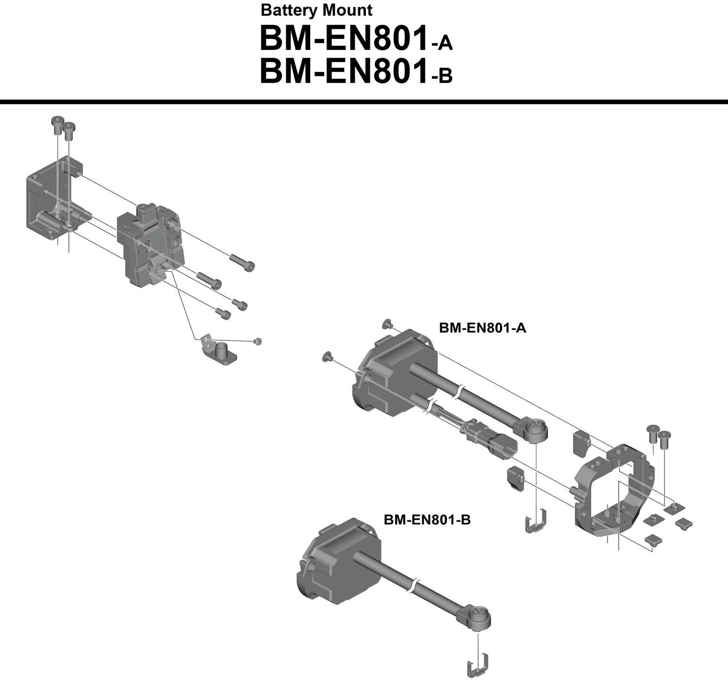 Shimano Steps BM-EN801 integrierte Unterrohr-Akkuhalterung ohne Schlüsseleinheitshalterung