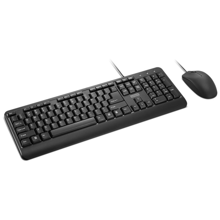 Lenovo 160 kabelgebundenes Combo-Desktop-Set (schwarz, US-Layout (QWERTY), 100 %, USB-A, 1.600 dpi)
