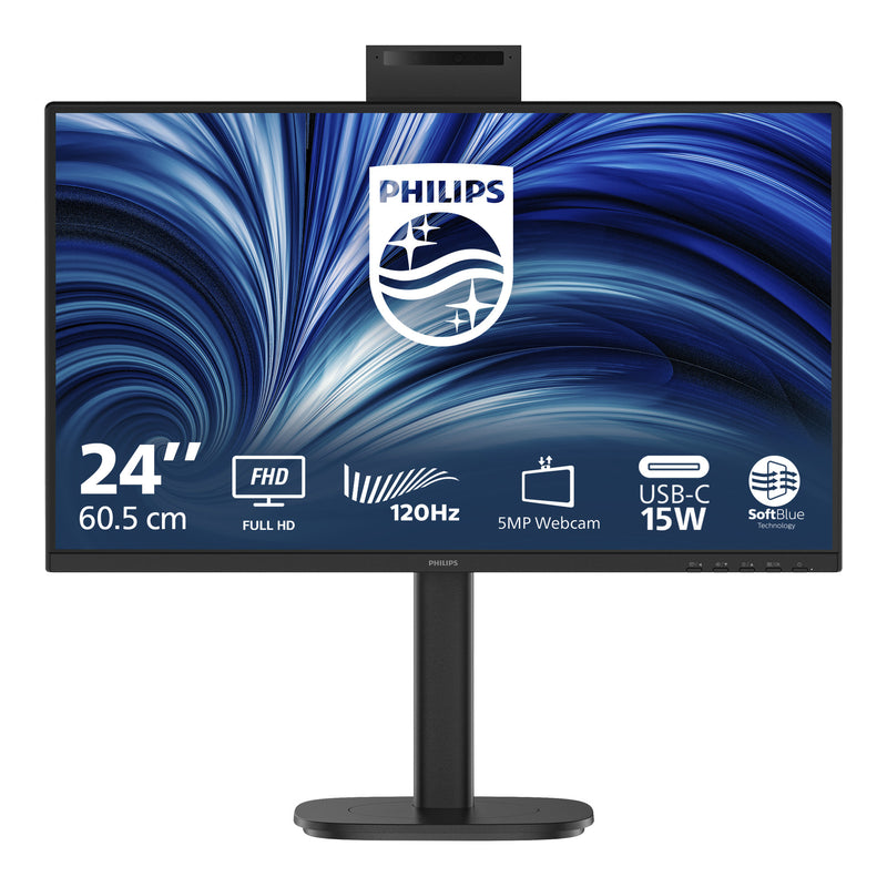 Philips 24b2n3200jh 00 23,8 Monitor (schwarz, VGA, HDMI, Display-Port, USB-C, Webcam, 120 Hz)