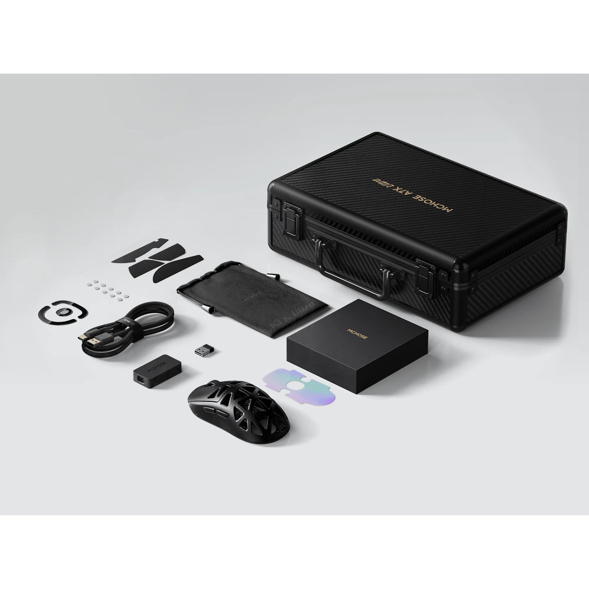 Mchose a7x Ultra-Magnesiumlegierung kabellose Gaming-Maus (schwarz, bis zu 40.000 dpi, 2,4 GHz USB-C Bluetooth)
