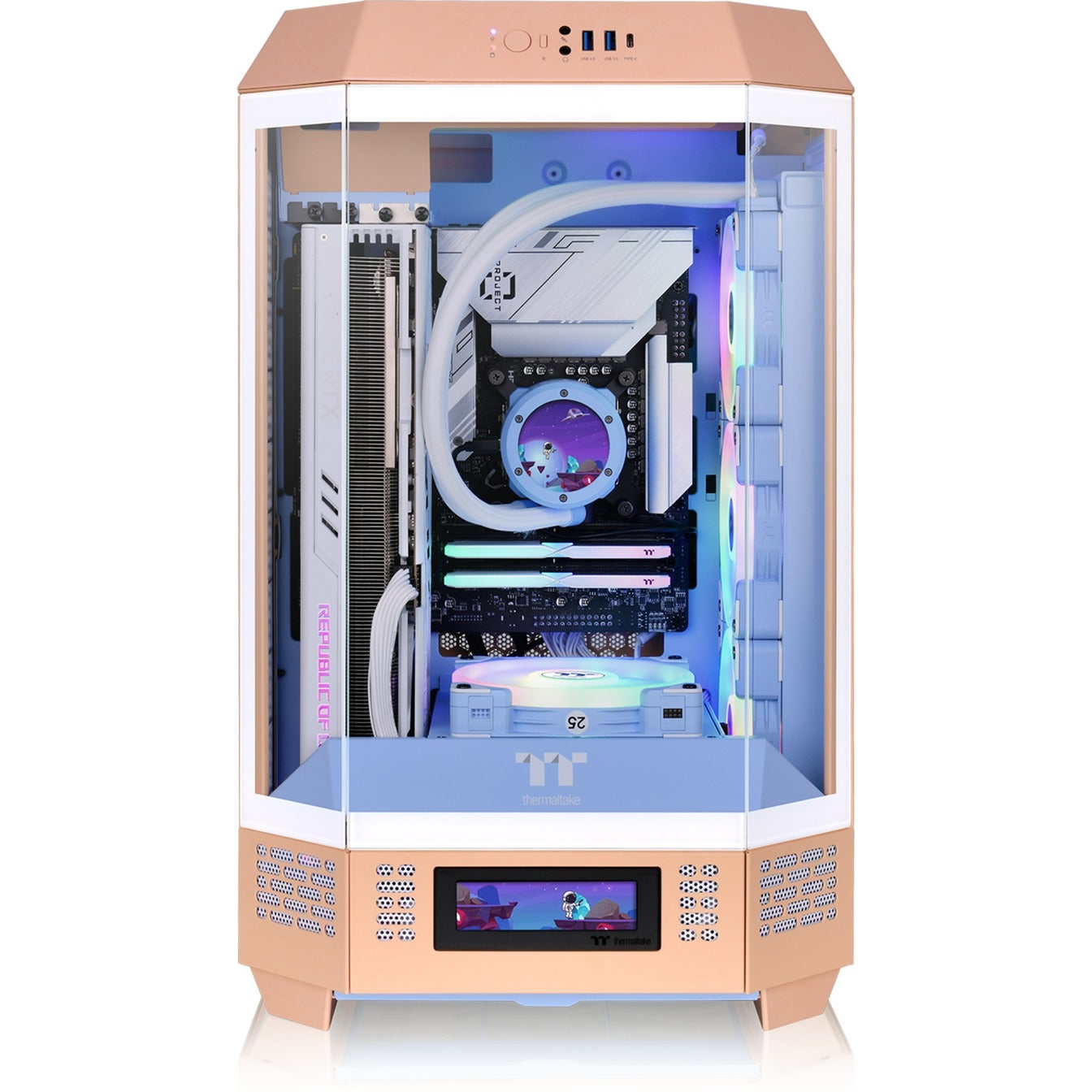 Thermaltake the Tower 300 – Peach Fuzz Mini-Tower-Gehäuse (Pfirsich | 3x USB-A | gehärtetes Glas)