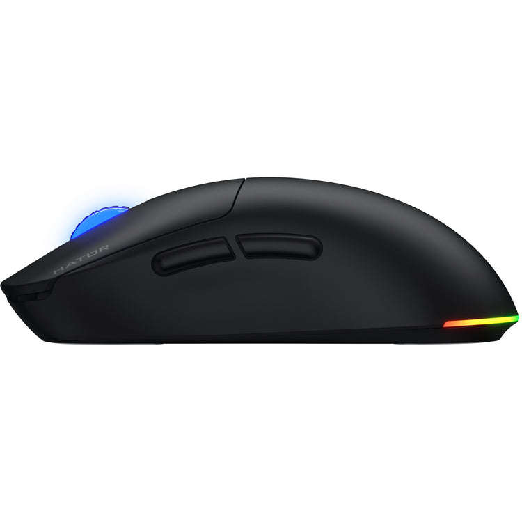 Hator Quasar 3 kabellose Gaming-Maus (schwarz, 400–12.000 dpi, RGB, 2,4 GHz Bluetooth 5.1 USB)