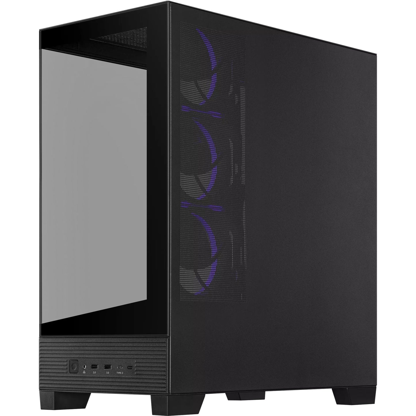 Asus a31 plus Midi-Tower-Gehäuse (schwarz | 2x USB-A | 2x USB-C | gehärtetes Glas)